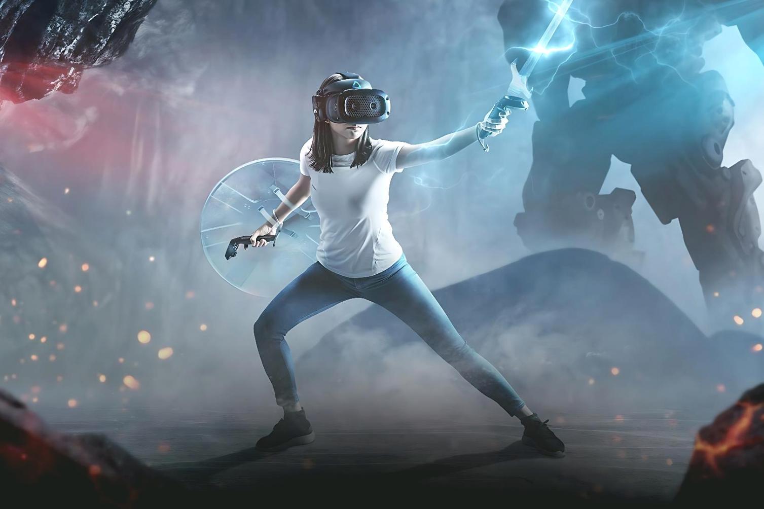 Modern AR/VR development setup with latest technology